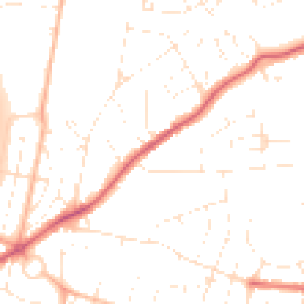 Daytime road noise heatmap for GL52 2DU