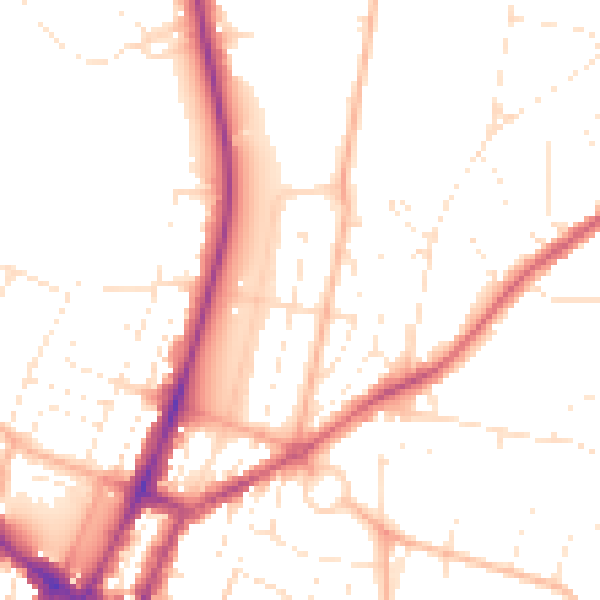 Daytime road noise heatmap for GL52 2DX