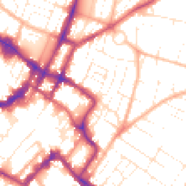 Daytime road noise heatmap for GL52 2EH