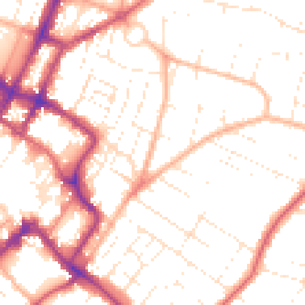 Daytime road noise heatmap for GL52 2EY