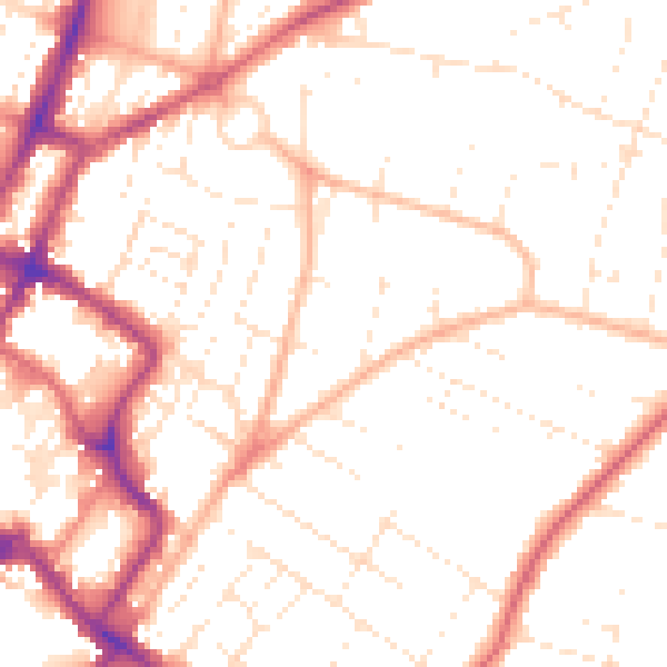 Daytime road noise heatmap for GL52 2HB