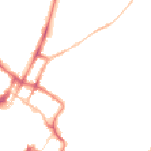 Night-time road noise heatmap for GL52 2JA