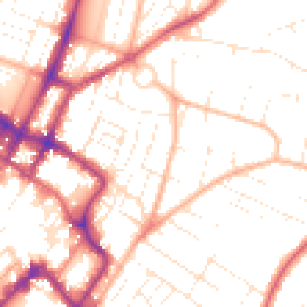 Daytime road noise heatmap for GL52 2JD