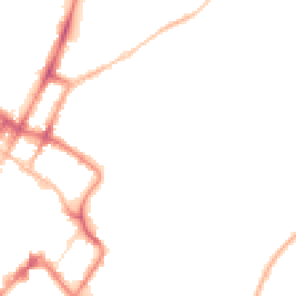 Night-time road noise heatmap for GL52 2JD