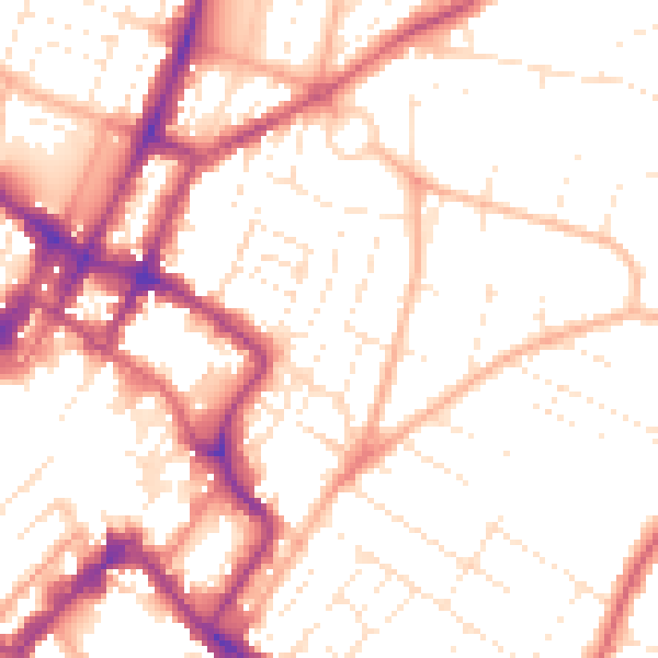 Daytime road noise heatmap for GL52 2JQ
