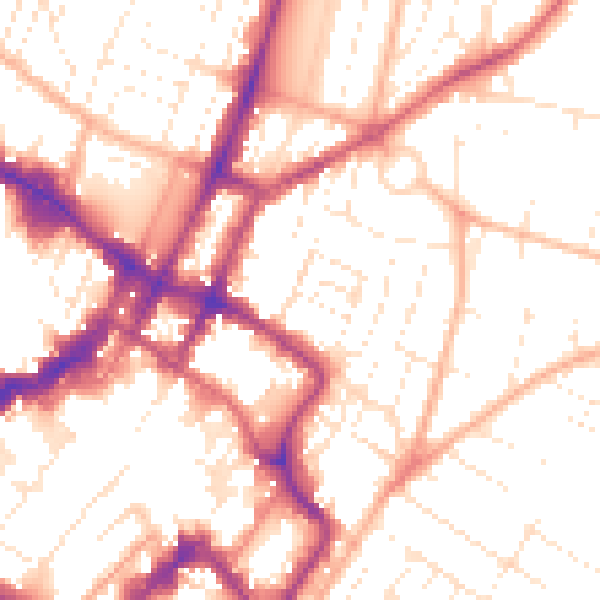 Daytime road noise heatmap for GL52 2JZ