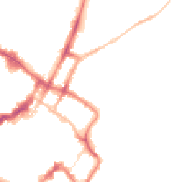 Night-time road noise heatmap for GL52 2JZ