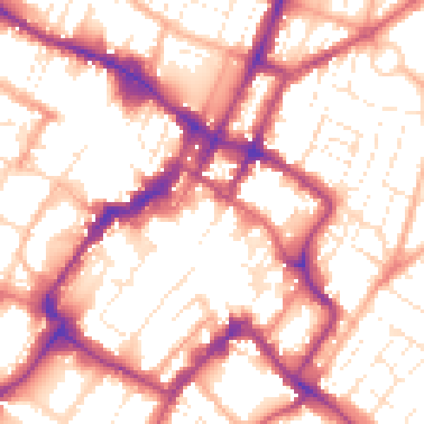 Daytime road noise heatmap for GL52 2LX
