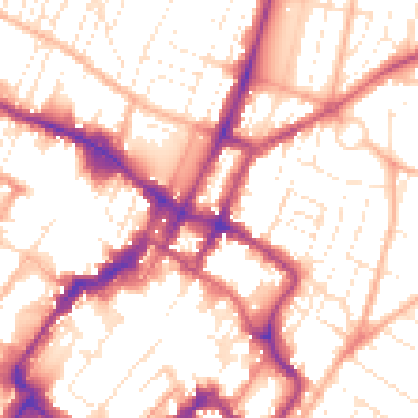 Daytime road noise heatmap for GL52 2NP