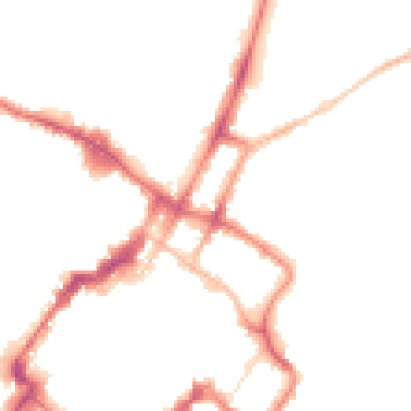 Night-time road noise heatmap for GL52 2NP