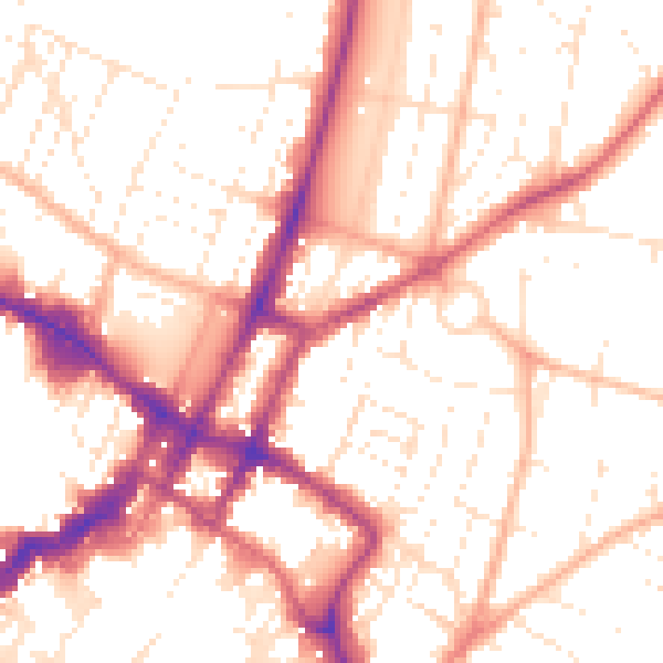 Daytime road noise heatmap for GL52 2PN