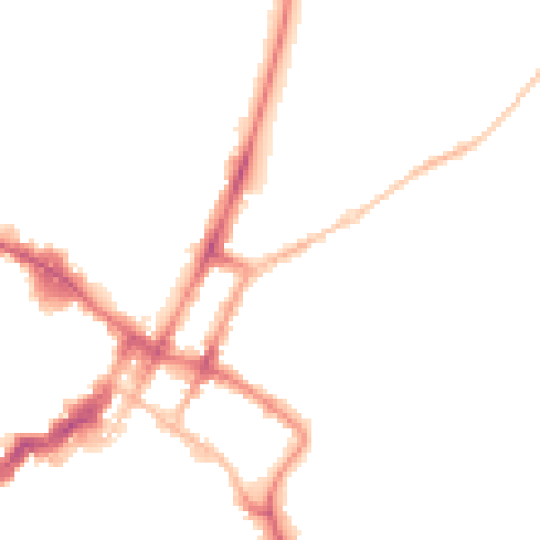 Night-time road noise heatmap for GL52 2PN