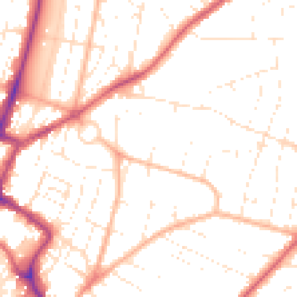 Daytime road noise heatmap for GL52 2QP
