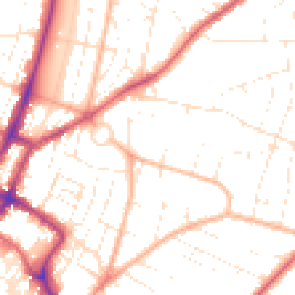 Daytime road noise heatmap for GL52 2QR
