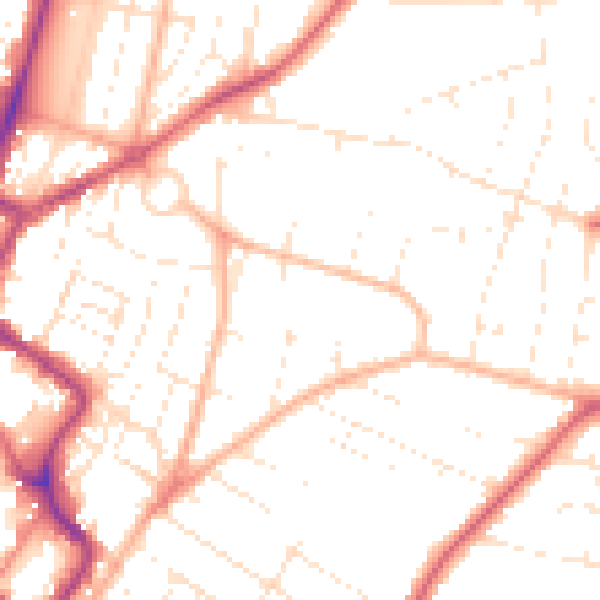 Daytime road noise heatmap for GL52 2QT