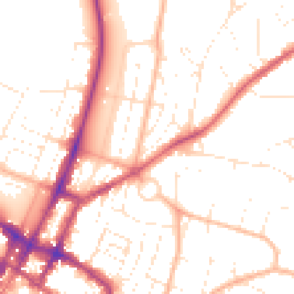 Daytime road noise heatmap for GL52 2QY