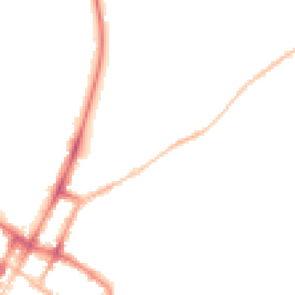Night-time road noise heatmap for GL52 2QY