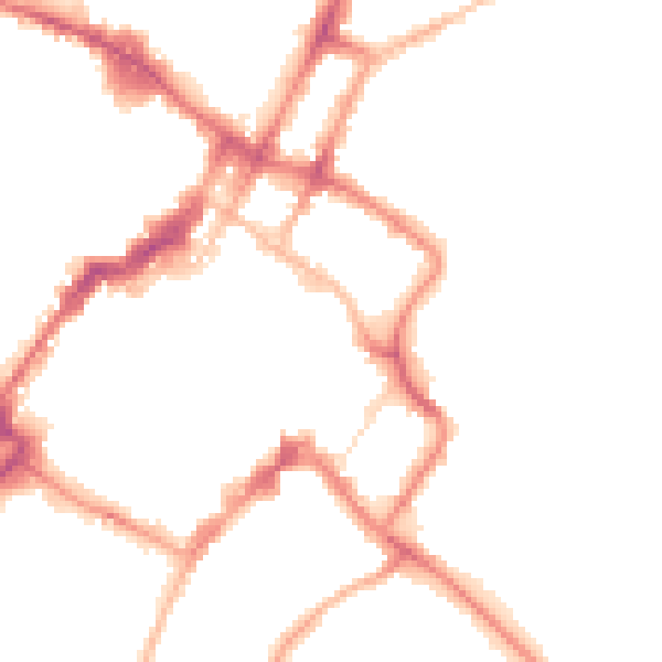 Night-time road noise heatmap for GL52 2RX