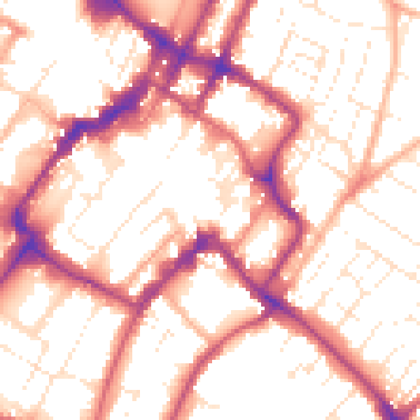 Daytime road noise heatmap for GL52 2SA