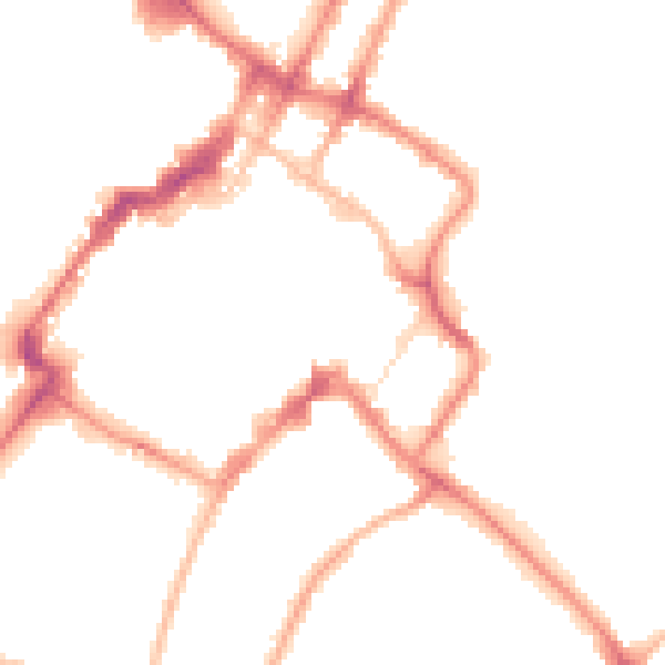 Night-time road noise heatmap for GL52 2SA