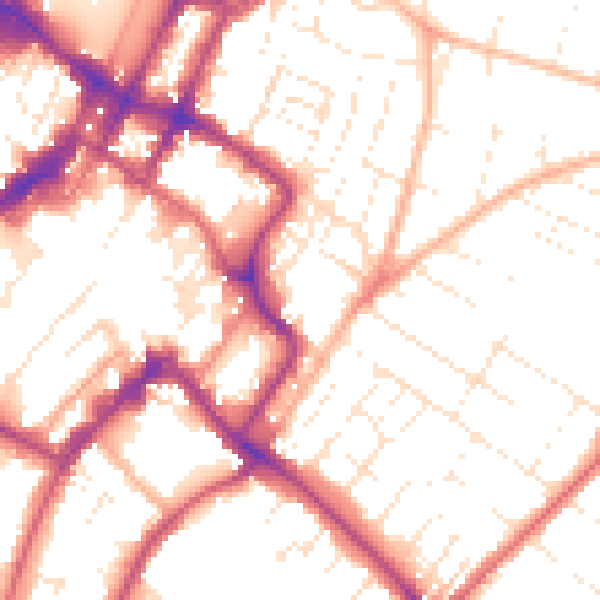 Daytime road noise heatmap for GL52 2SS