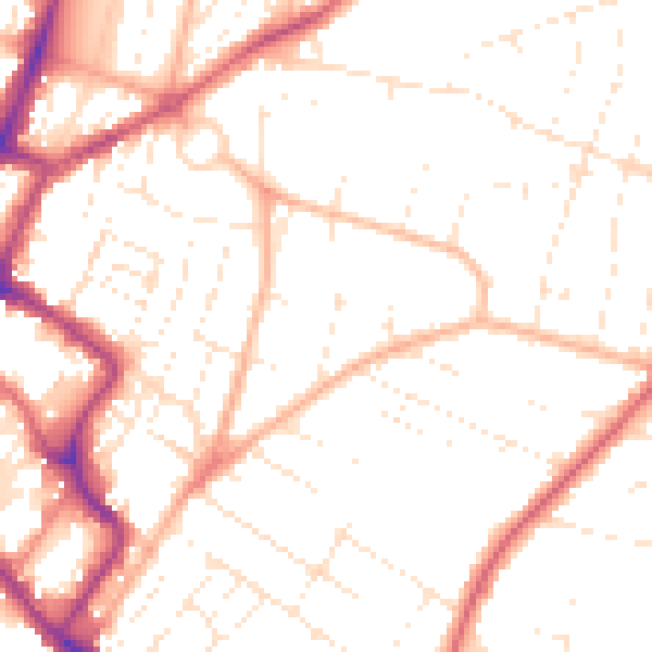Daytime road noise heatmap for GL52 2SZ