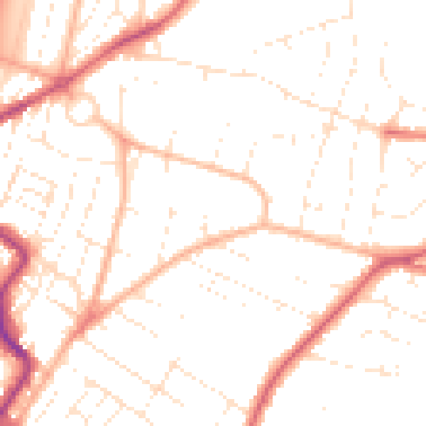 Daytime road noise heatmap for GL52 2TA