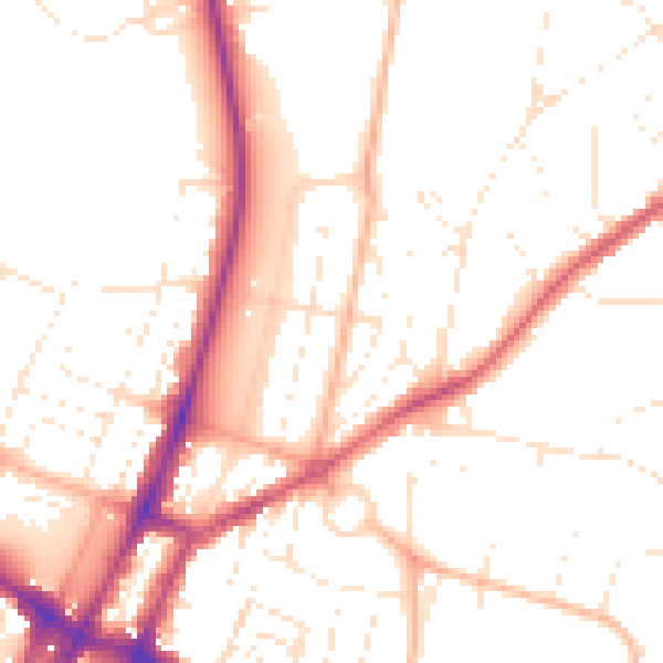 Daytime road noise heatmap for GL52 2TN