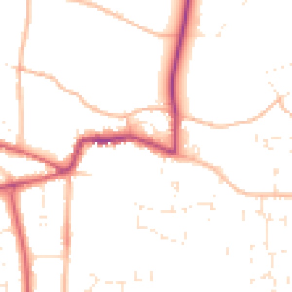Daytime road noise heatmap for GL52 3AH