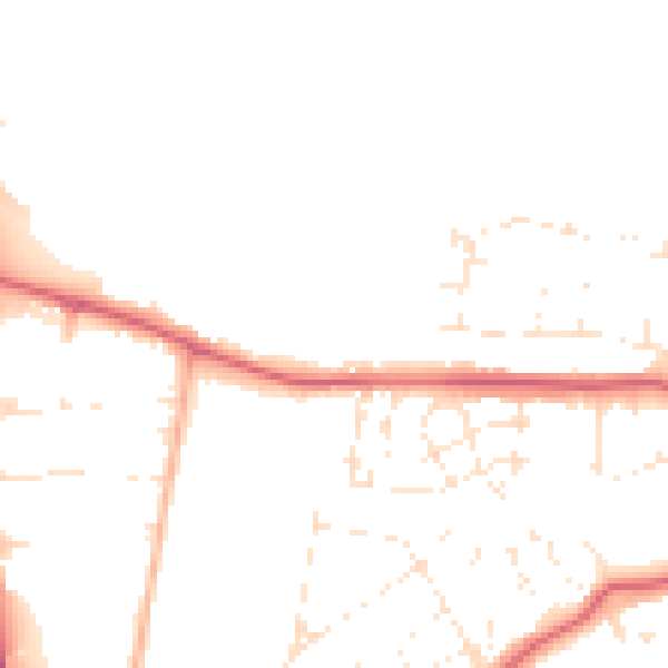 Daytime road noise heatmap for GL52 3AL