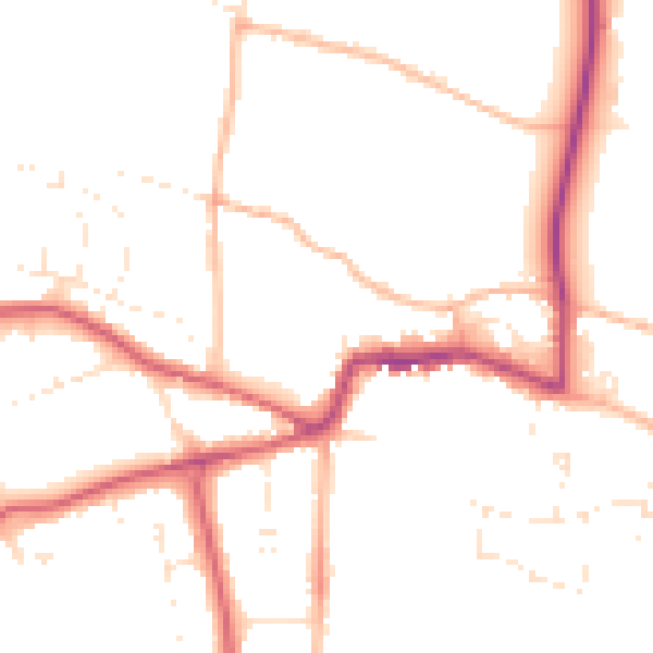 Daytime road noise heatmap for GL52 3AP