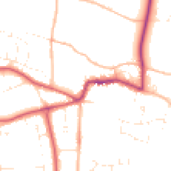 Daytime road noise heatmap for GL52 3AW