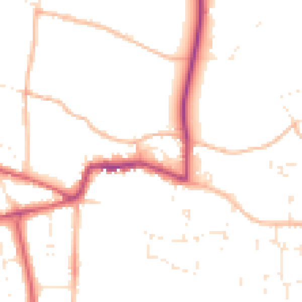 Daytime road noise heatmap for GL52 3AX