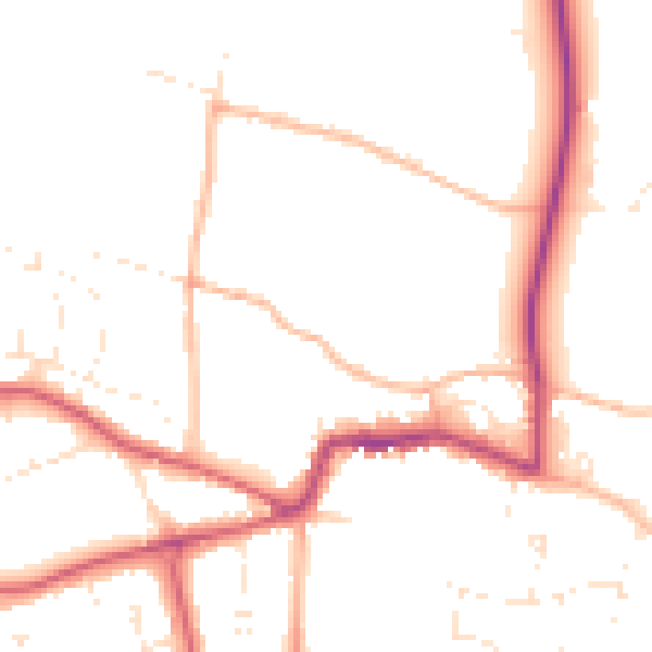 Daytime road noise heatmap for GL52 3BG