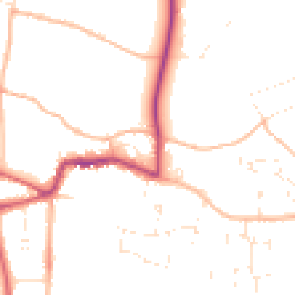 Daytime road noise heatmap for GL52 3BU