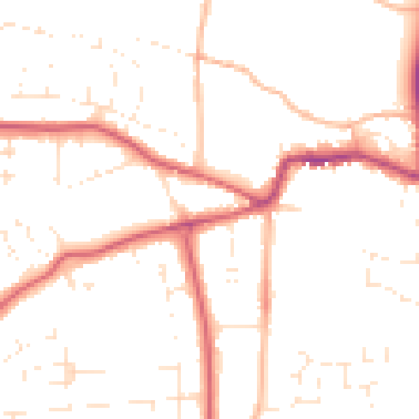 Daytime road noise heatmap for GL52 3DD