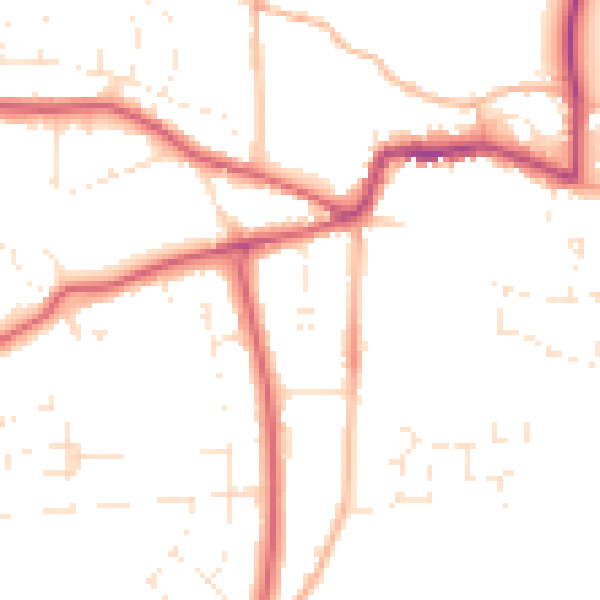 Daytime road noise heatmap for GL52 3DG