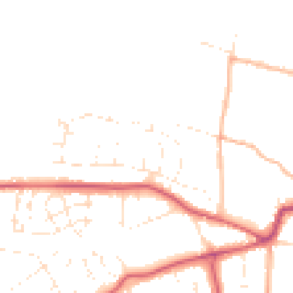 Daytime road noise heatmap for GL52 3DZ