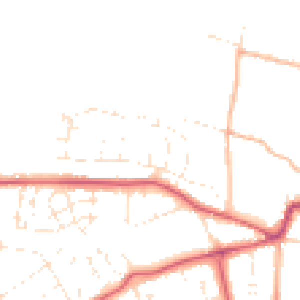 Daytime road noise heatmap for GL52 3ED