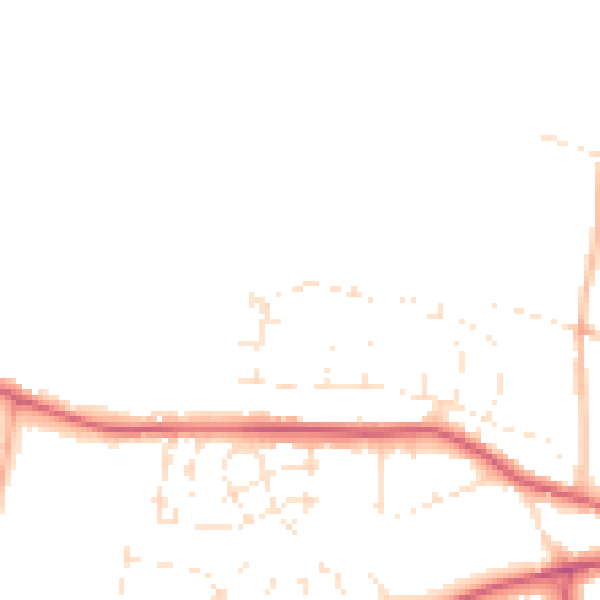 Daytime road noise heatmap for GL52 3EH