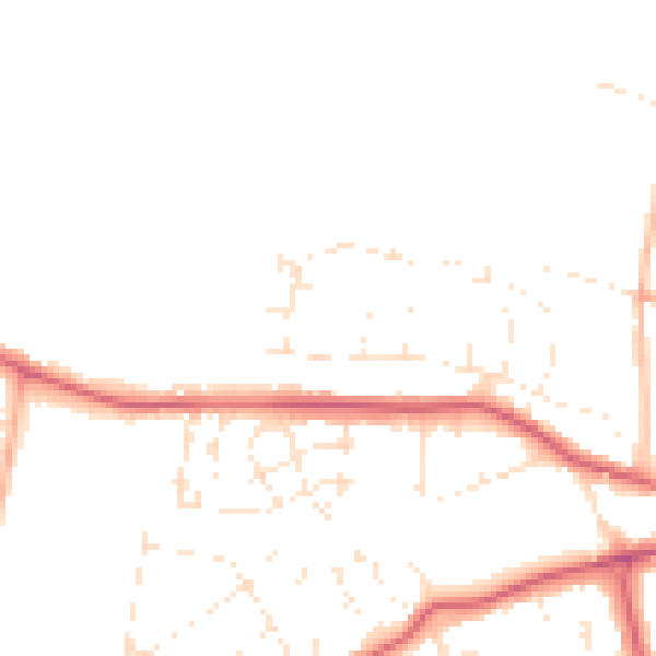 Daytime road noise heatmap for GL52 3EQ