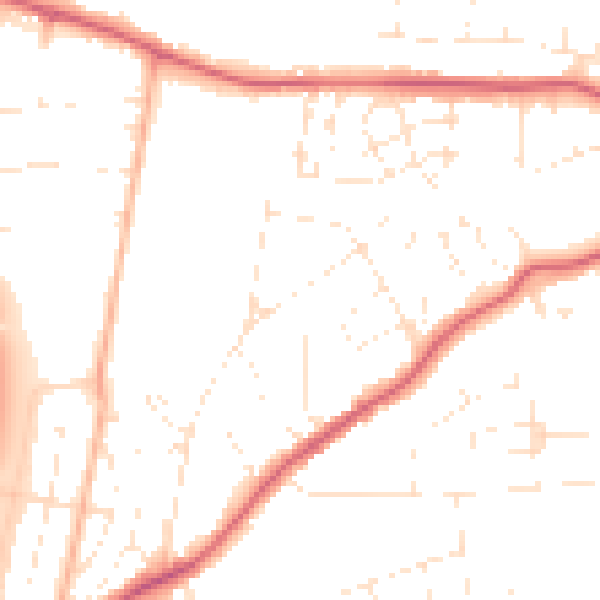 Daytime road noise heatmap for GL52 3HF