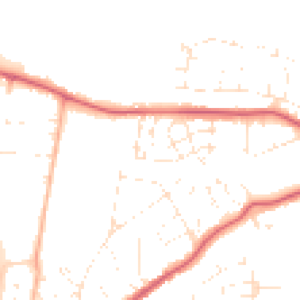Daytime road noise heatmap for GL52 3HU