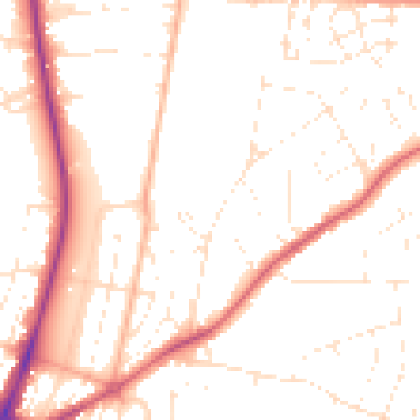 Daytime road noise heatmap for GL52 3HW