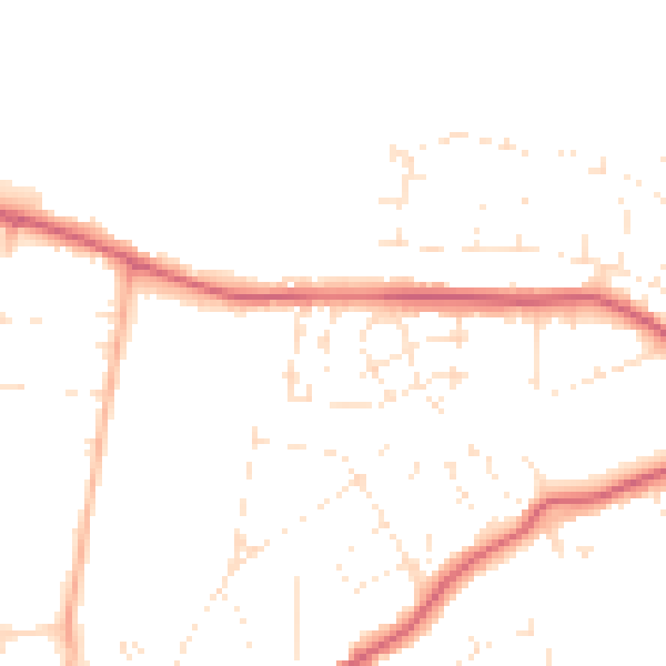 Daytime road noise heatmap for GL52 3HY