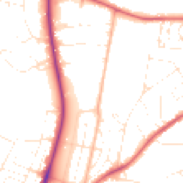 Daytime road noise heatmap for GL52 3JA