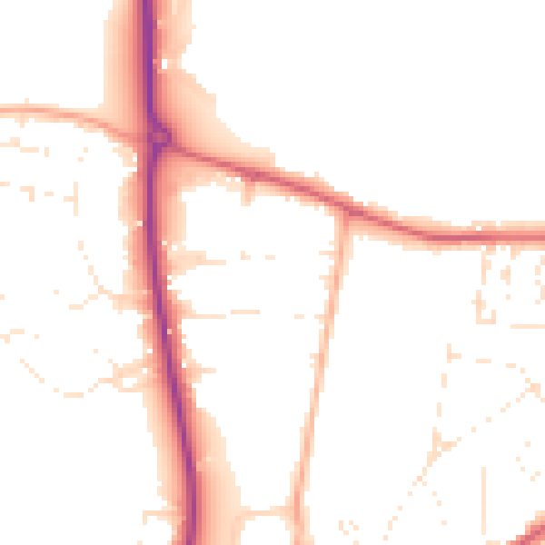 Daytime road noise heatmap for GL52 3JH