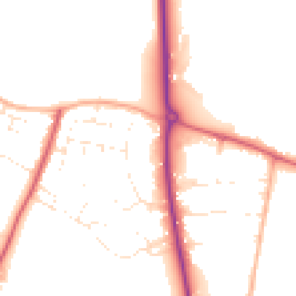 Daytime road noise heatmap for GL52 3JT