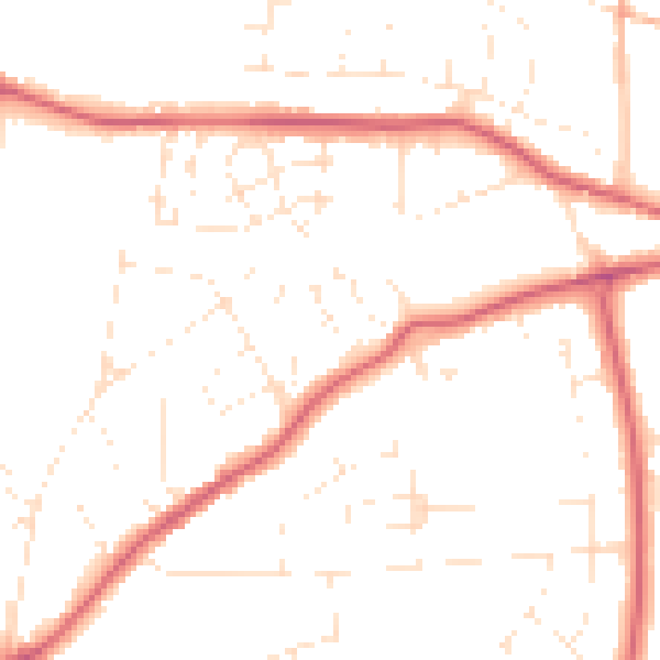 Daytime road noise heatmap for GL52 3NA