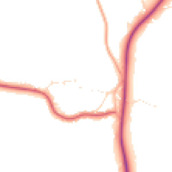 Daytime road noise heatmap for GL52 3NS
